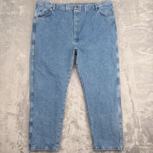 Wrangler Jeans Mens 50x30 (Fits 47x29.75) Blue Straight Leg Workwear Classic
